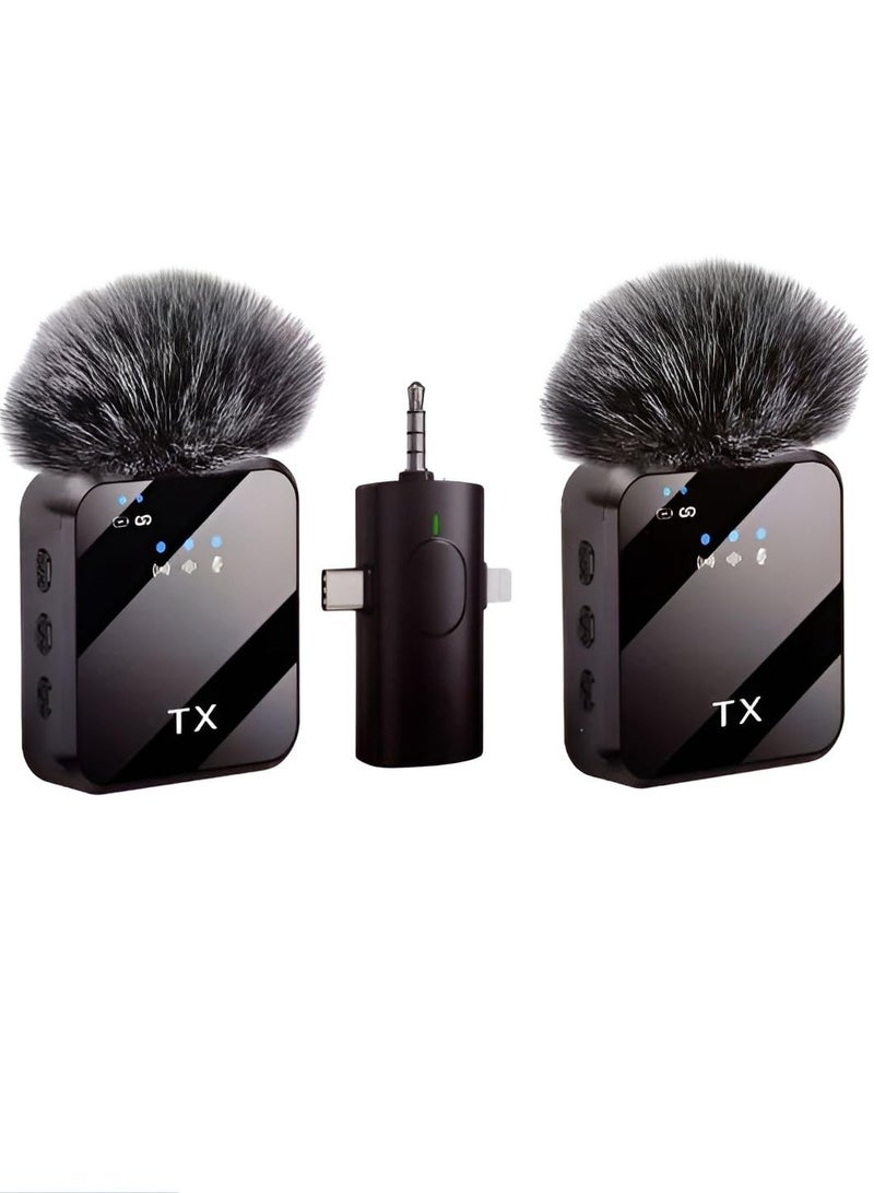 ميكروفون لاسلكي F11-2 3 في 1 مع إلغاء الضوضاء ميكروفون لاسلكي لليوتيوبرز وتسجيل الفيديو - Image 1