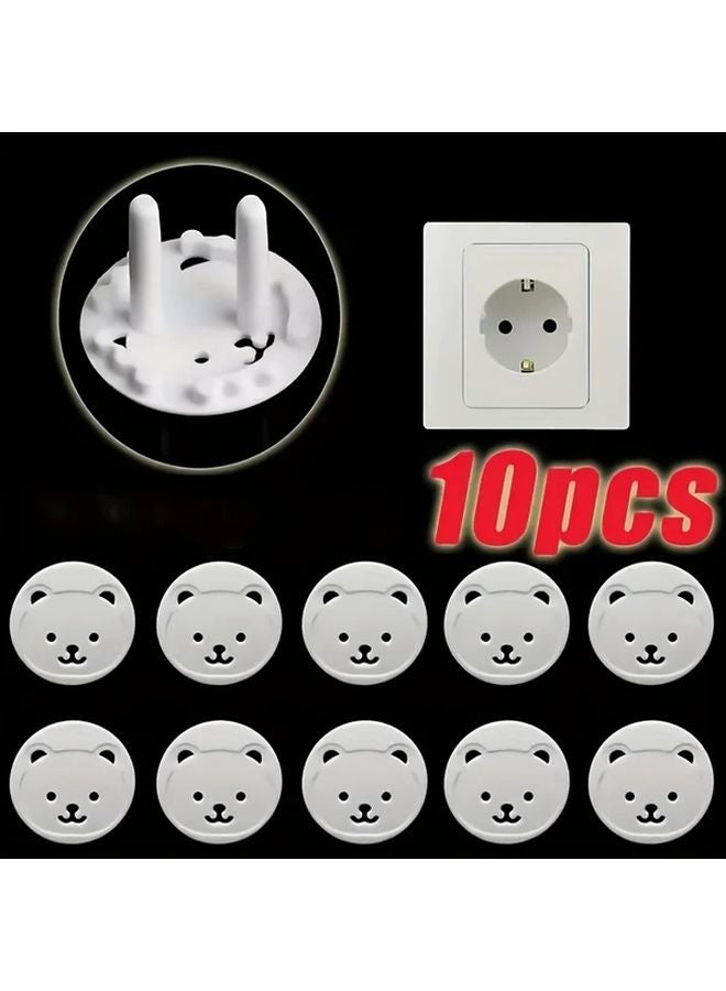 10pcs Cute Panda Power Socket Covers Safety Plug Guards Anti Electric Shock Protection - Image 2