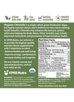 XPRS Nutra Organic Chlorella Powder - Broken Cell Wall Chlorophyll Powder - Chlorella Organic Powder for Immunity - Vegan Friendly Chlorella Powder Organic for Complete Protein  - Image 3