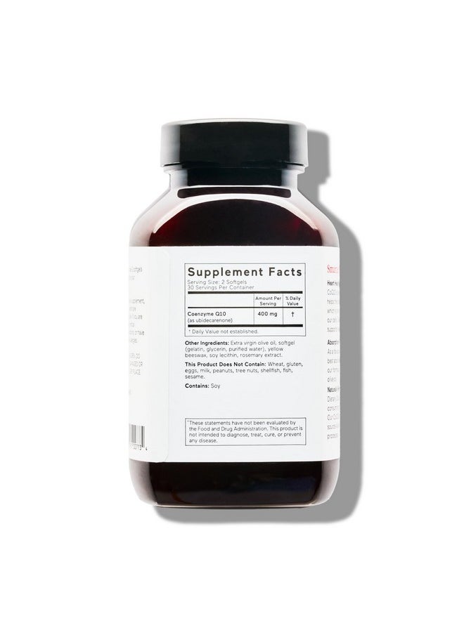 SMARTERNUTRITION Smarter Nutrition CoQ10 400 mg with BioPerine, High Potency & Absorption - Naturally Fermented Ubiquinone with EVOO - Heart Health, Energy Production - Non-GMO, Gluten Free - 60 Count[1-Month Supply]  - Image 2