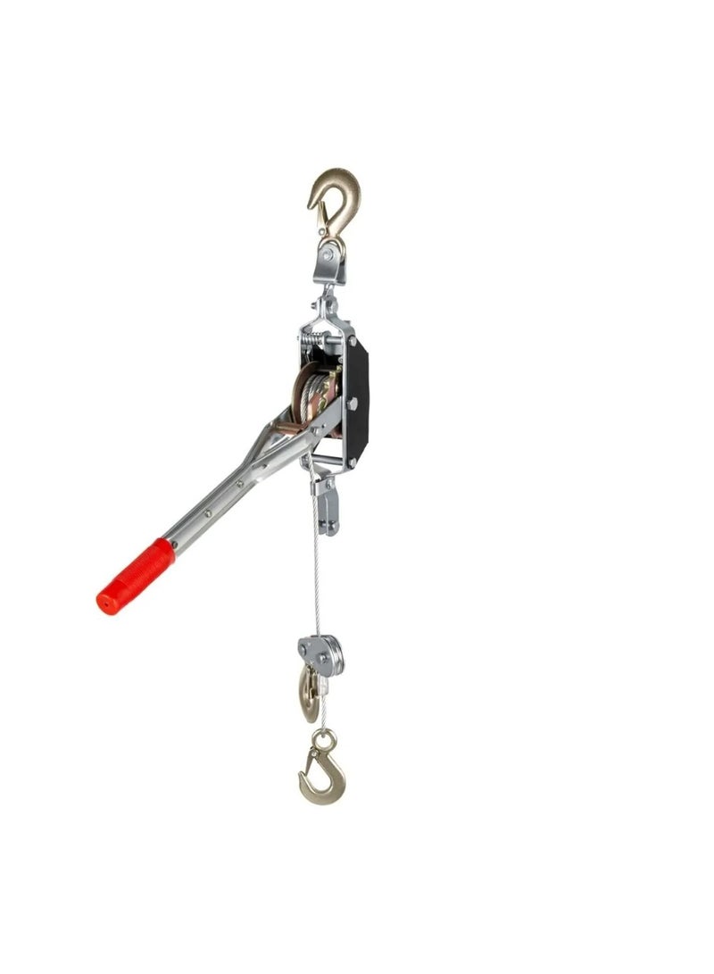 MTX 522209 Manual Hand Winch – Heavy-Duty Steel Crank Winch with Strap, 1200 lbs Capacity