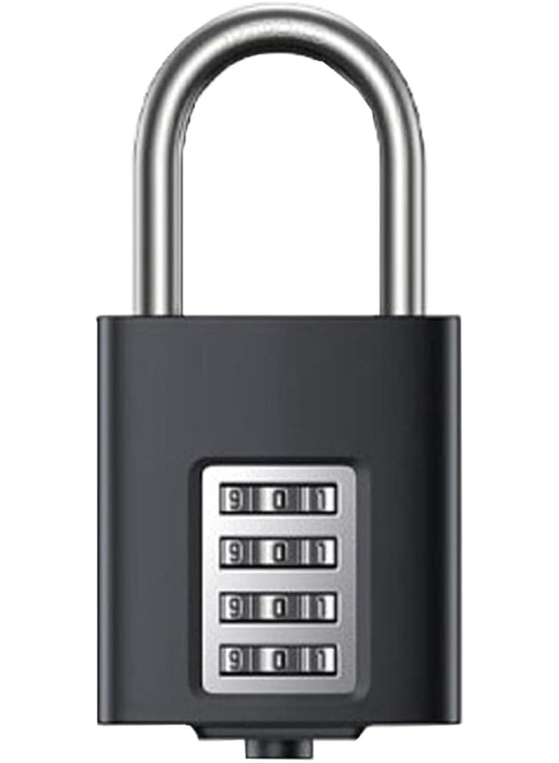 Cobest Padlock Combination Lock, 4 Digit Locker, Metal Weatherproof Waterproof Outdoor Padlock, Resistant Alloy Steel, Corrosion Heavy Duty Lock for School, Gym, Fence, Toolbox, Gate, Hasp Storage, Black - Image 1