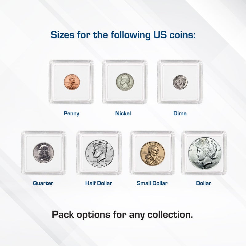 BCW 2x2 Coin Snap - 25 ct Small Dollar | Archival Safe Coin Protector | Crystal Clear Polystyrene Coin Display Case | Ideal for US Sacagawea Dollar | Coin Holders for Collectors - Image 5
