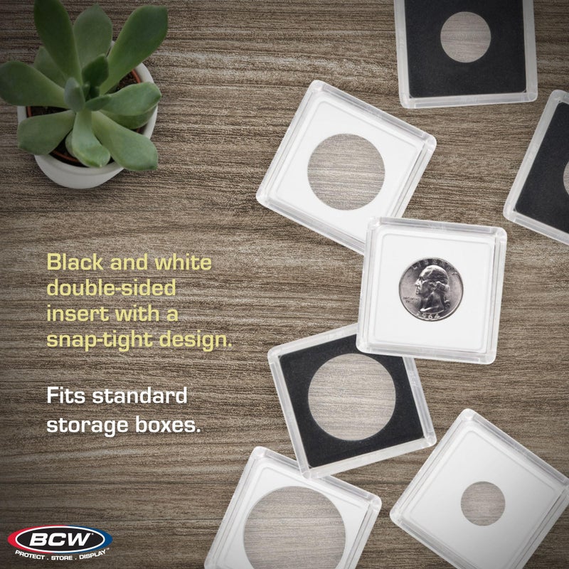 BCW 2x2 Coin Snap - 25 ct Small Dollar | Archival Safe Coin Protector | Crystal Clear Polystyrene Coin Display Case | Ideal for US Sacagawea Dollar | Coin Holders for Collectors - Image 4