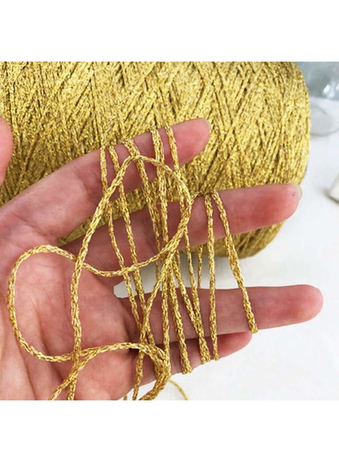 Clisil 100g DIY Gold Yellow Lurex Thread Shining Glitter Sparkle Metal Yarn for Crochet Knitting Sweater Scarf Bag Accessory - Image 1