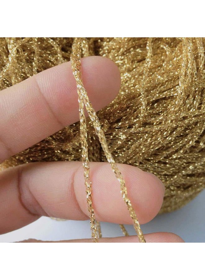 Clisil 100g DIY Gold Yellow Lurex Thread Shining Glitter Sparkle Metal Yarn for Crochet Knitting Sweater Scarf Bag Accessory - Image 4