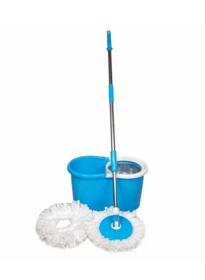 فيلفيتكوف طقم ممسحة ودلو سهل الدوران بزاوية 360 درجة عالي الجودة لتنظيف المنزل | مقبض سهل الضغط من الفولاذ المقاوم للصدأ - قطعتان من الممسحة المصنوعة من الألياف الدقيقة القابلة للغسل مع سلة تجفيف لتنظيف أرضيات المطبخ والمنزل - Image 1