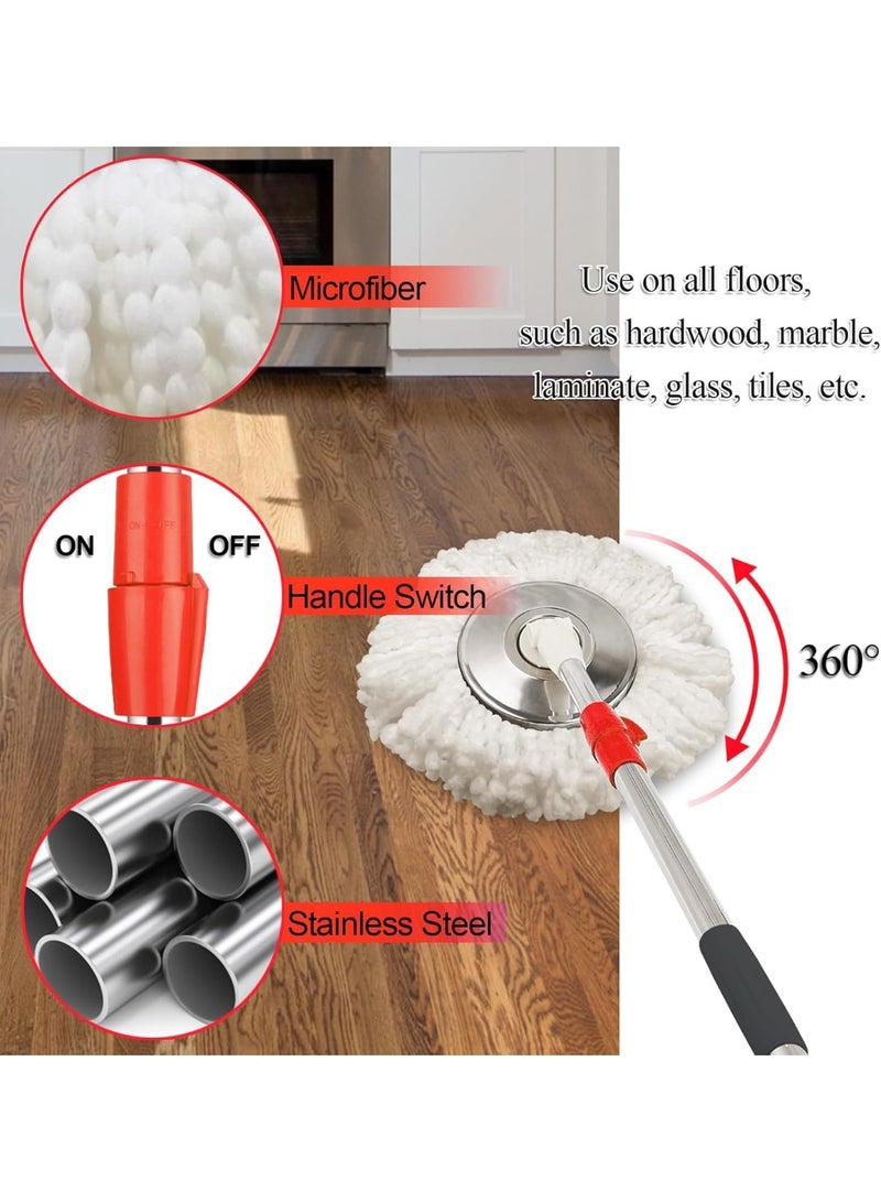 VELVETCOVE Spin Mop & Bucket Cleaning System – 360° Rotating Mop with Microfiber Head, Hands-Free Wringing, Durable Floor Cleaning Set for Home, Kitchen & Bathroom - Image 4