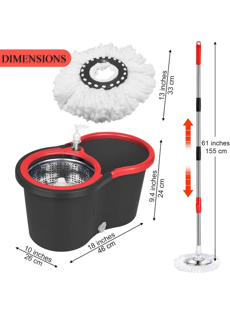 VELVETCOVE Spin Mop & Bucket Cleaning System – 360° Rotating Mop with Microfiber Head, Hands-Free Wringing, Durable Floor Cleaning Set for Home, Kitchen & Bathroom - Image 2