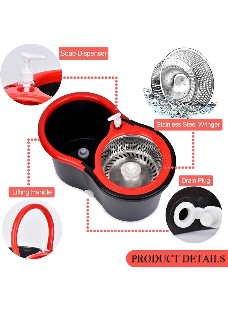 VELVETCOVE Spin Mop & Bucket Cleaning System – 360° Rotating Mop with Microfiber Head, Hands-Free Wringing, Durable Floor Cleaning Set for Home, Kitchen & Bathroom - Image 3