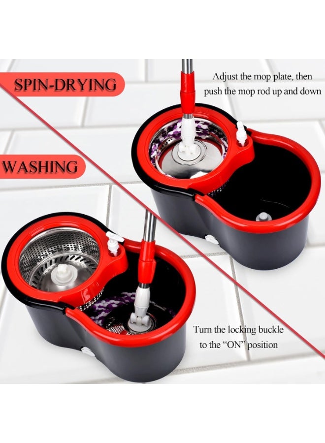VELVETCOVE Spin Mop & Bucket Cleaning System – 360° Rotating Mop with Microfiber Head, Hands-Free Wringing, Durable Floor Cleaning Set for Home, Kitchen & Bathroom - Image 5