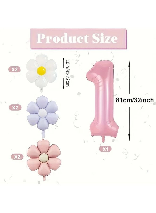 Daisy Set 4 Giant Pink Daisy Number Balloon Set 6 Daisy Sets Pink Number Balloons - Image 3