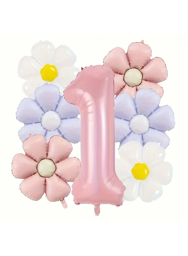 Daisy Set 4 Giant Pink Daisy Number Balloon Set 6 Daisy Sets Pink Number Balloons - Image 2