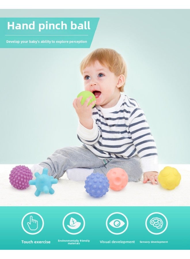 Huang Er Baby Touch Hand Grab Ball Sound Baby Massage Ball Soft Ball Water Play Children's Bobo Ball Early Education Toy-Color:Animal Gel Ball X6  - Image 1