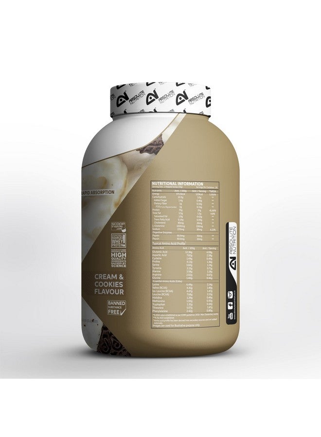 Absolute Nutrition مكمل بروتين مصل اللبن بنكهة الكريمة والبسكويت 1 كجم - Image 2