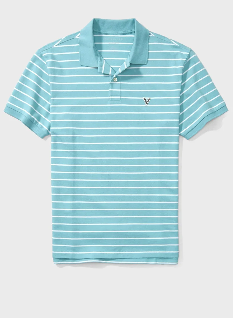 American Eagle Striped Polo