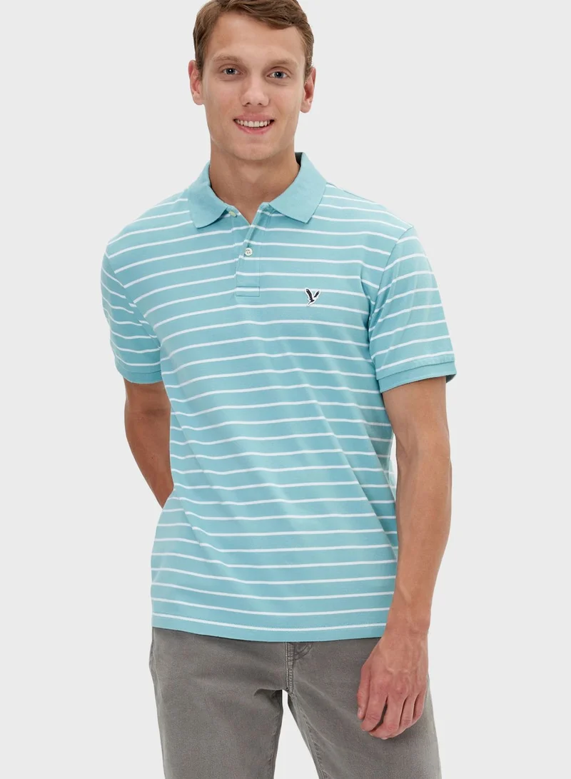 American Eagle Striped Polo