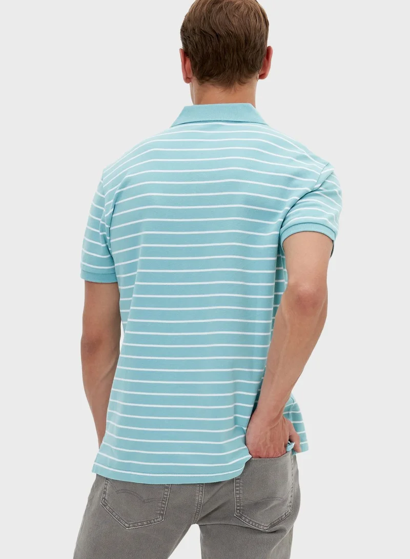 American Eagle Striped Polo