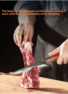 Browning Sharp High Carbon Stainless Steel Boning Knife Meat Cutter Bone Razor Kitchen Knife With Leather Case Stainless Steel 180x40 mm
Orange  - Image 2