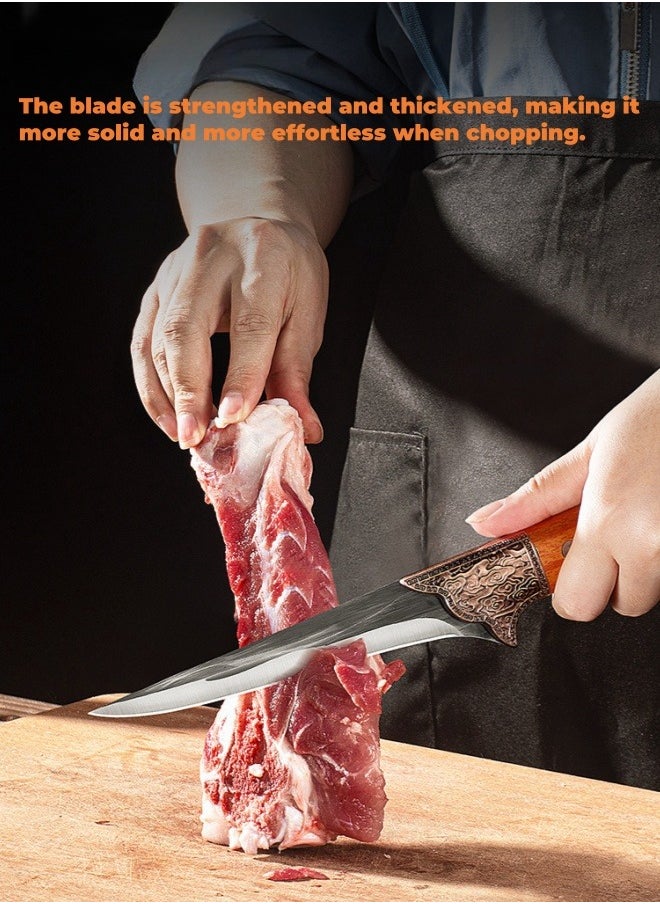 Browning - Sharp High Carbon Stainless Steel Boning Knife Meat Cutter Bone Razor Kitchen Knife With Leather Case Stainless Steel 180x40 mm
Orange - Image 1