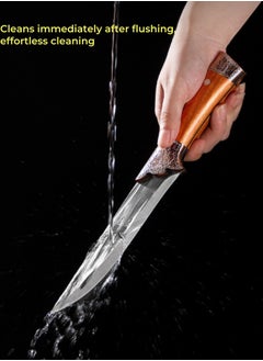 Browning Sharp High Carbon Stainless Steel Boning Knife Meat Cutter Bone Razor Kitchen Knife With Leather Case Stainless Steel 180x40 mm
Orange  - Image 3