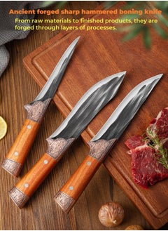 Browning Sharp High Carbon Stainless Steel Boning Knife Meat Cutter Bone Razor Kitchen Knife With Leather Case Stainless Steel 180x40 mm
Orange  - Image 5