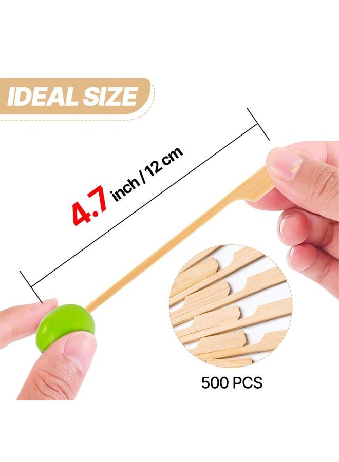 PuTwo Partywoo Cocktail Picks 4.7 Inch 500pcs Bamboo Fancy Skewers Toothpicks for Appetizers Food Drink Fruit Sandwich BBQ Charcuterie Boards Accessories Birthday Graduation Wedding Cocktail Party Supplies - Image 3