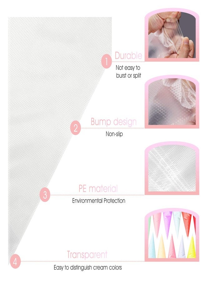 VolksRose 100Pcs Disposable Piping Bags, 18 inch Anti Burst and Non-Slip Pastry Bags, Thicken Cake Decorating Bags Icing Piping Bags for Cake Cupcakes Cookies Frosting, White - Image 3