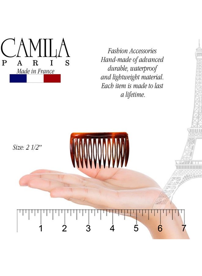 Camila Paris AD825/2 French Hair Side Comb, Small, Curved Tortoise Shell French Twist Hair Combs Decorative, Strong Hold Hair Clips for Women Bun Chignon Up-Do Girls Hair Accessories, Made in France - Image 4