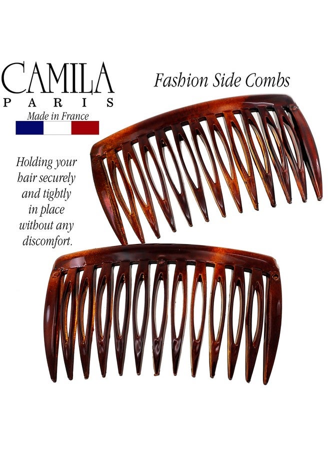 Camila Paris AD825/2 French Hair Side Comb, Small, Curved Tortoise Shell French Twist Hair Combs Decorative, Strong Hold Hair Clips for Women Bun Chignon Up-Do Girls Hair Accessories, Made in France - Image 5
