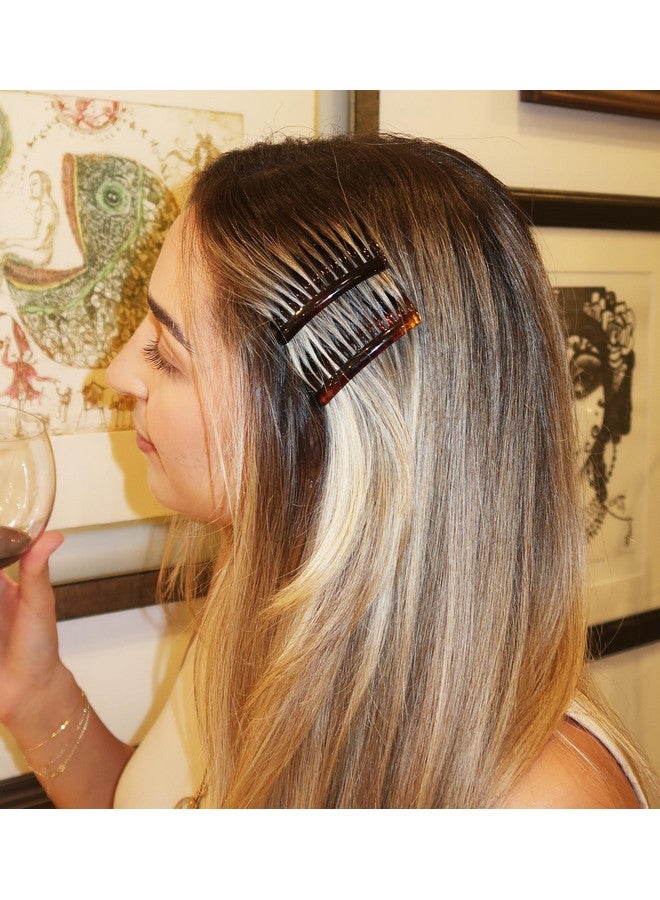 Camila Paris AD825/2 French Hair Side Comb, Small, Curved Tortoise Shell French Twist Hair Combs Decorative, Strong Hold Hair Clips for Women Bun Chignon Up-Do Girls Hair Accessories, Made in France - Image 2
