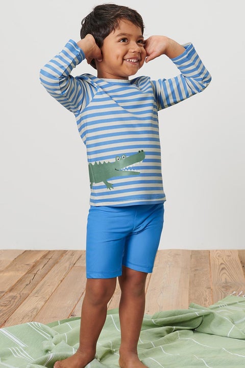 Toddlers Boys 2 Pcs Stripe Top And Bottom Set, Blue