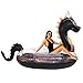 PoolCandy Gigantic Black Sea Dragon Inflatable Pool Raft 120 Inch Glitter Float for 23 Adults Heavy Duty PVC Swim Platform for Pool Lake Beach Parties Giant Lounge Supports Up to 450 lbs - Image 3