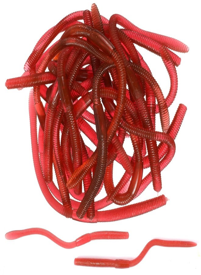 Matwsec 20 Pcs Fishing Soft Lure Trout Worm Earthworms 7.1 Inch Rubber Worms Soft Fake Earthworm Faux Stretchy Rubber Worm Toy Trick Toy for Halloween April Fool's Day Party Fishing Lure Baits - Image 1