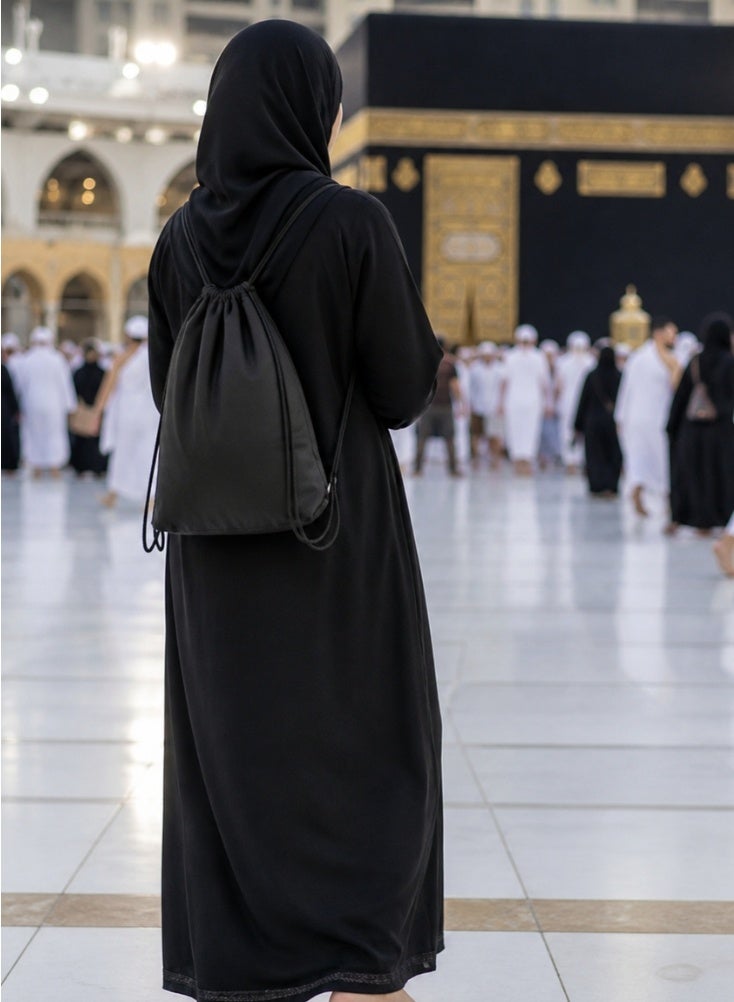 Premium Drawstring Hajj & Umrah Bag Lightweight Travel Essentials Carrier - Image 3
