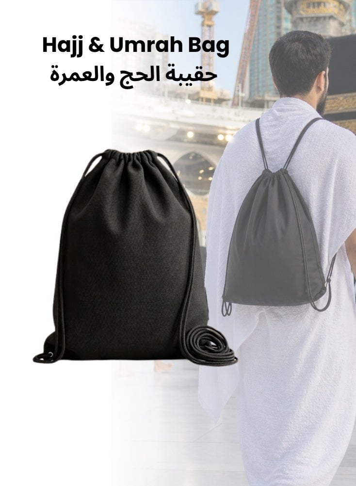 Premium Drawstring Hajj & Umrah Bag Lightweight Travel Essentials Carrier - Image 1