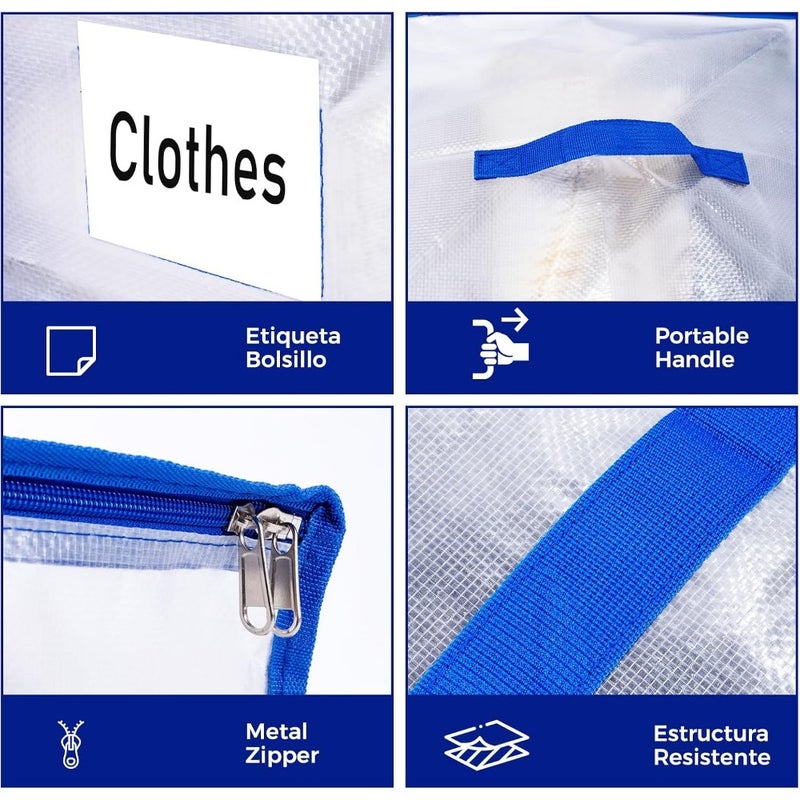 Moving Bags 105L, Storage Bag with Zipper Heavy Duty Extra Large, Moving Supplies Clear Packing Foldable Duffle Travel College Dorm or Christmas Tree - Image 3