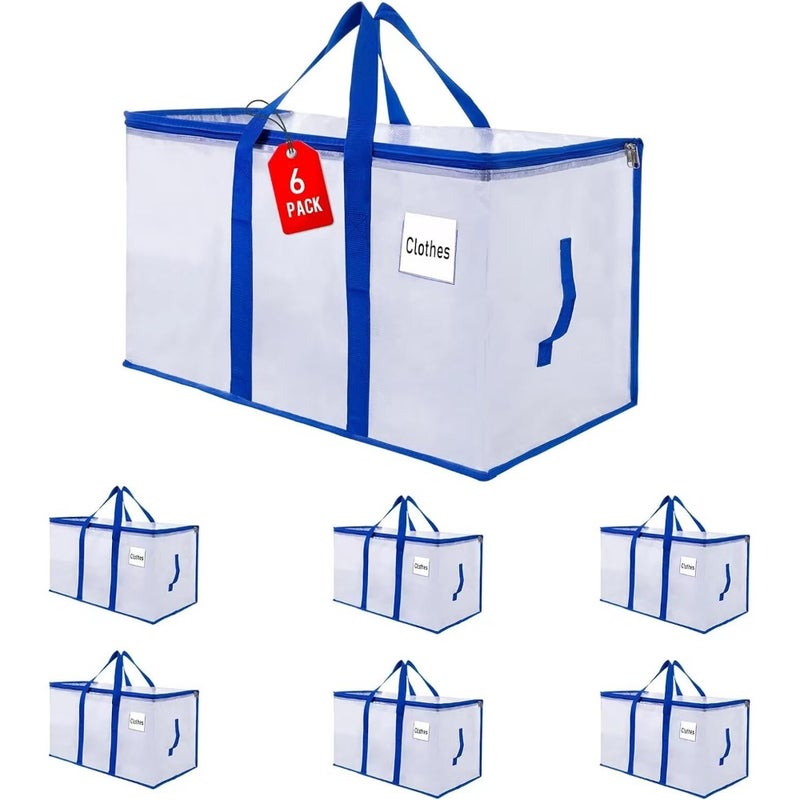 Moving Bags 105L, Storage Bag with Zipper Heavy Duty Extra Large, Moving Supplies Clear Packing Foldable Duffle Travel College Dorm or Christmas Tree - Image 1