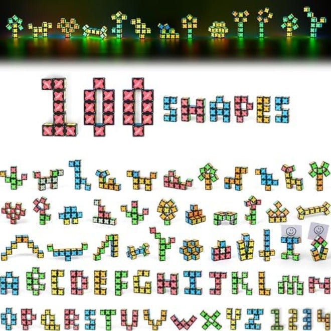 TOSY Magnet Cube 2x2 - 8 Blocks, 2-in-1 Toy: Puzzle & Infinity Cube, Glow-in-the-Dark Gift for Kids/Grandkids - Image 4