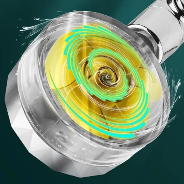 WHB Fan Shower Head - 360 Degree Rotating, Turbo, Cooling Design, Shower Head with Start and Stop Button