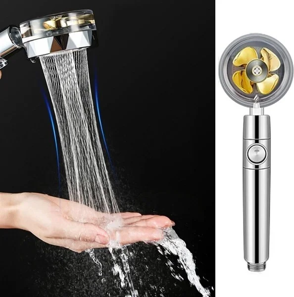 WHB Fan Shower Head - 360 Degree Rotating, Turbo, Cooling Design, Shower Head with Start and Stop Button