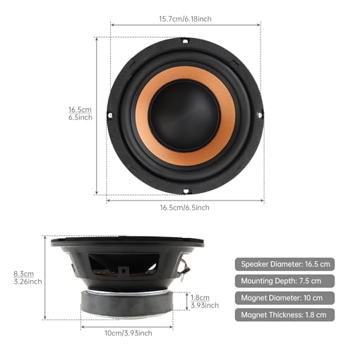 DriSentri 65 Inch Bass Loudspeaker Woofer Speaker for Car AudioHome Theaters Wide Frequency Response Car Audio Stereo Speaker - Image 3