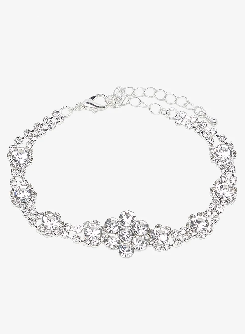 Khizana Multicolor Gold Diamonte Jewelry Set With Earrings Bracelet Necklace for Women | Best Price UAE