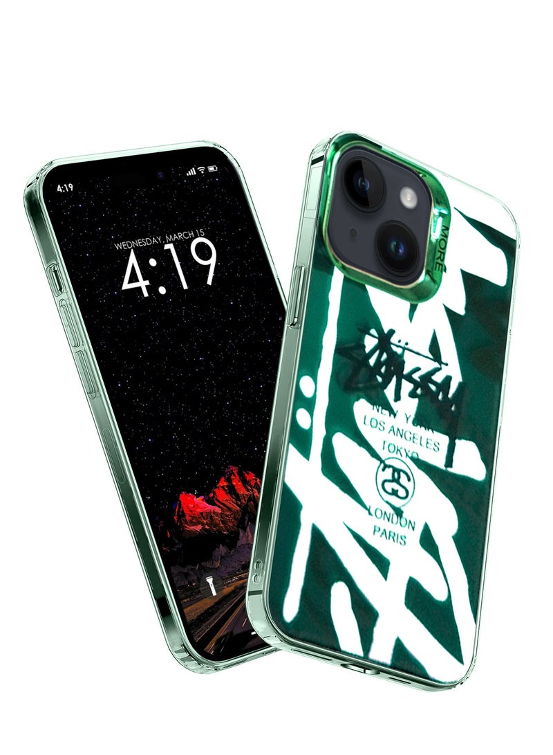 Wtech More Series Colorful Design Protective Case Cover For Apple iPhone 15 2023 Green/White - Image 1