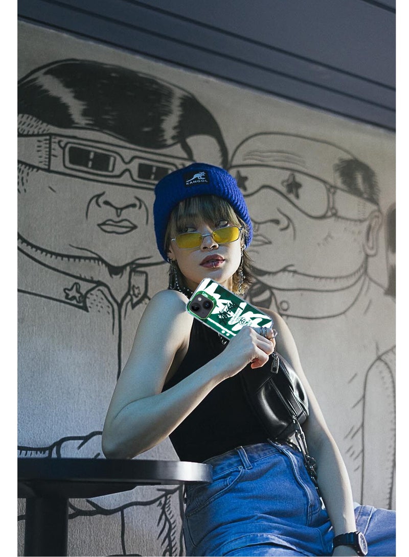 Wtech More Series Colorful Design Protective Case Cover For Apple iPhone 15 2023 Green/White - Image 4