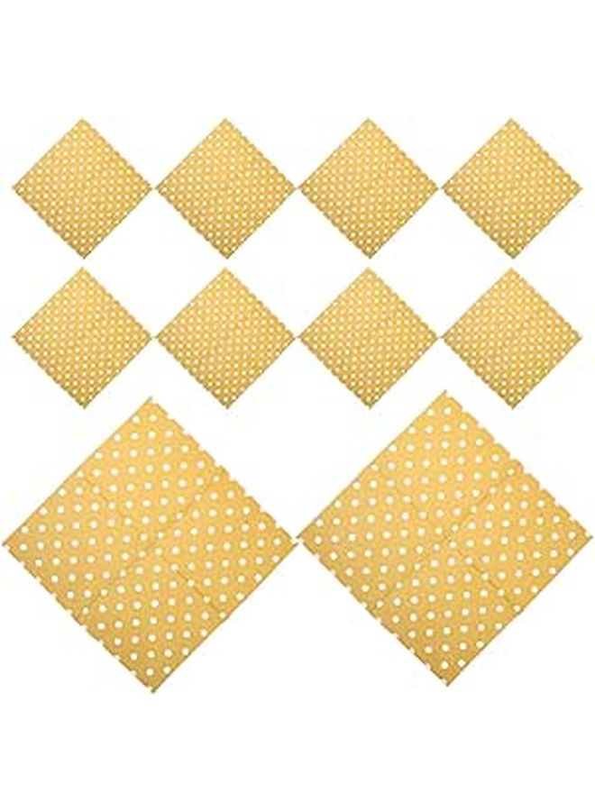 16.5 × 16.5 سم مناديل ورقية مطبوعة بنقاط ذهبية 3 طبقات للاستعمال مرة واحدة لحفلات أعياد الميلاد والزفاف - Image 1