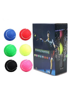 M MIAOYAN 6-Pack Colored Training and Competition Tennis Balls - Yellow/Blue/Black/Pink  - Image 3