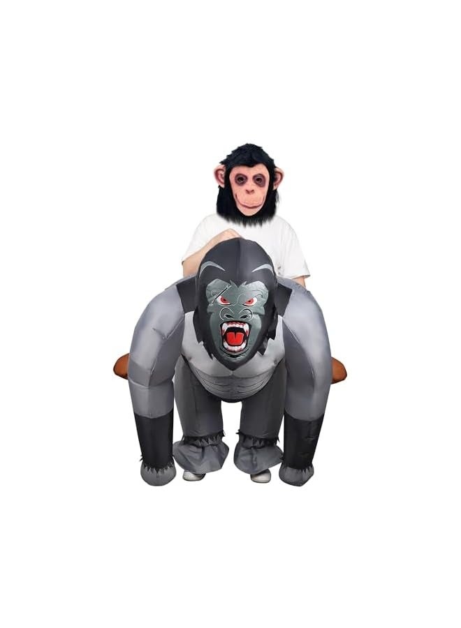 Loquat Funny Costume, Inflatable Ride-on Gorilla Costume Air Blown Fancy Pants for Adults Role Play Holiday Costume Party - Image 1