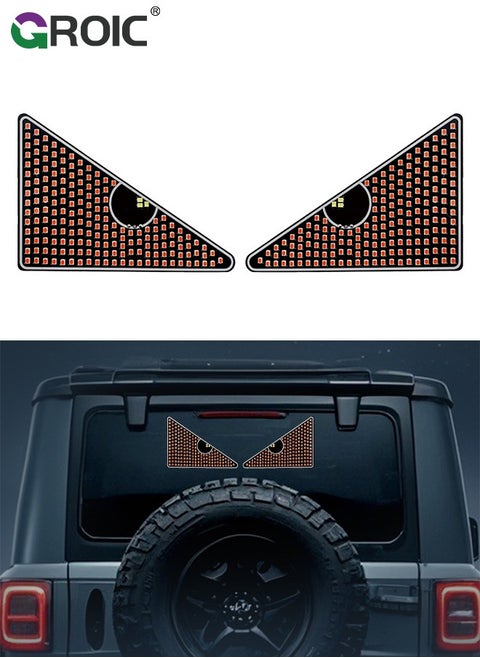 Led Eyes for Car Windshield, Funny Car Window Flexible Led Display Screen Panel, Dynamic Big Eye Lights with App Control, Car Rear Window Light (Triangle red 1 Pair)