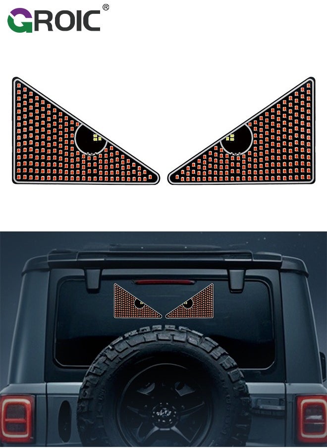 GROIC Led Eyes for Car Windshield, Funny Car Window Flexible Led Display Screen Panel, Dynamic Big Eye Lights with App Control, Car Rear Window Light (Triangle red 1 Pair)  - Image 1